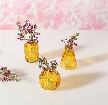 Yellow Glass Bud Vases