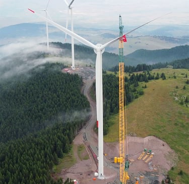 Rüzgar enerjisi santrali time-lapse proje görüntüsü