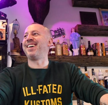Dan Clapson behind the bar at The Prairie Emporium, a Calgary event space that he co-owns.