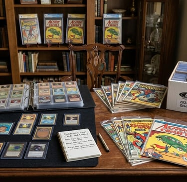  cataloging of vintage comic books and trading cards in a Marietta, GA, Cobb County.