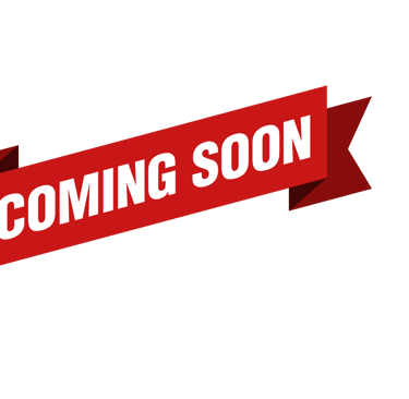Red coming soon ribbon banner graphic for product announcements and upcoming events.