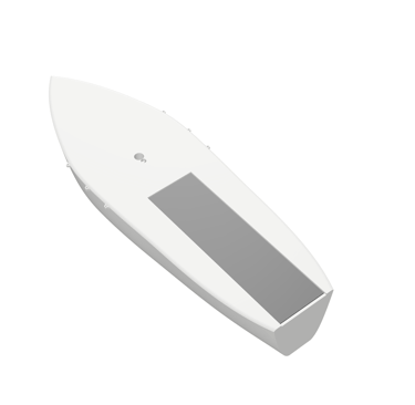 3D printed hull of the RC sailboat