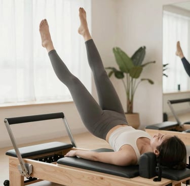 A peaceful corner of the studio with soft natural light, plants, and neatly arranged mats inviting relaxation.