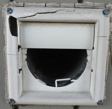 Sun damaged external dryer vent cover