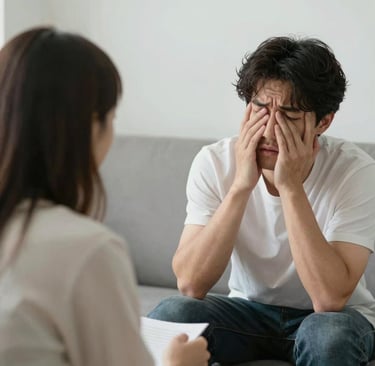 Un hombre preocupado por que ha sido victima de una estafa.