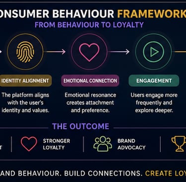 Consumer Behaviour Framework: From Behaviour to Loyalty - the journey from identity alignment through emotional connection and engagement to brand loyalty in streaming platforms