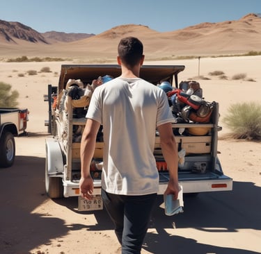 Friendly Junk Runners AZ crew smiling while sorting items for donation at a local charity