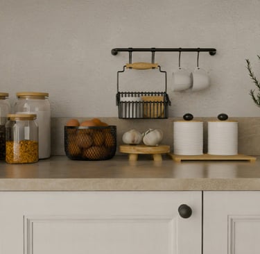 Stone, wood and lime carrying color in a French Mediterranean kitchen.