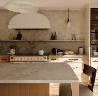 A French Mediterranean kitchen read as one continuous system!