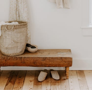 Wooden bench for daily use