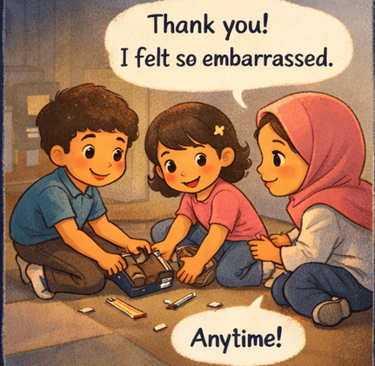 remembered her little lamp.