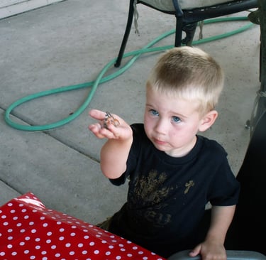 A child participating in sensory tactile activities with occupational therapist