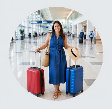 a women carrying GLAXMIX. BRAND australia travel rfid