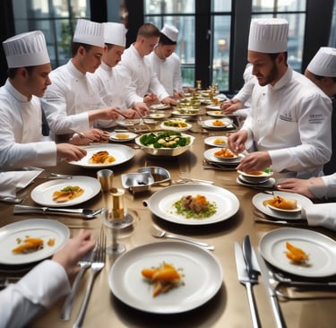 A beautifully set restaurant table featuring our stainless steel cutlery paired with fine china and glassware