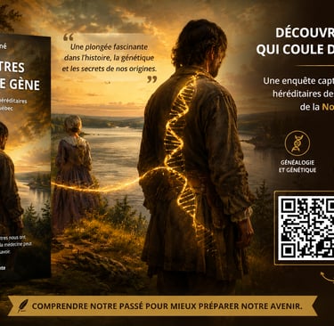 Bannière promotionnelle du livre Vos ancêtres portaient ce gène d'Alexandre Gagné — enquête sur les 