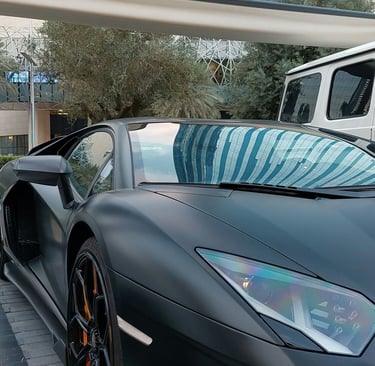 Matte black car wrap finish in Glendale CA