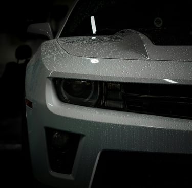 Before and after ceramic coating shine comparison