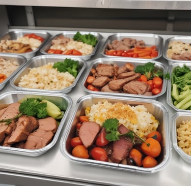 A delivery person handing over a neatly packed meal at a doorstep in a Madrid neighborhood.
