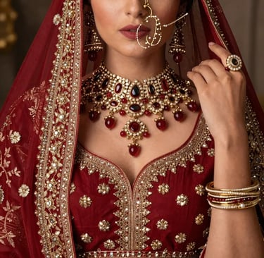 Traditional Gold Bridal Jewelry Set with Red Ruby Stones and Kundan Work - Sana Fashion House
