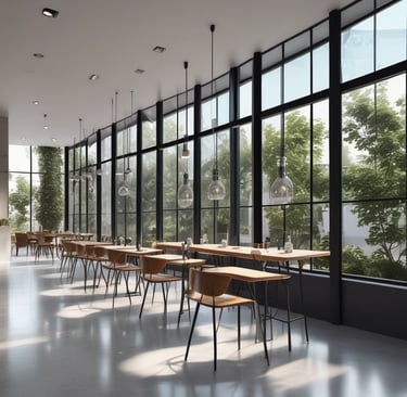 Modern aluminum and PVC window installation on a sleek building facade