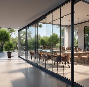 Close-up of a durable steel door with elegant design details