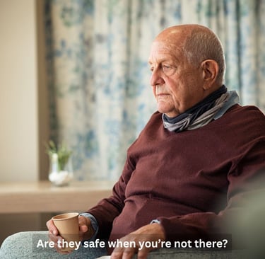 Elderly person at home needing daily safety and check-in support
