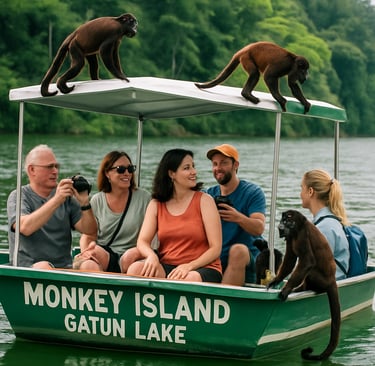 A vibrant cityscape of Panama with illuminated skyscrapers at night.