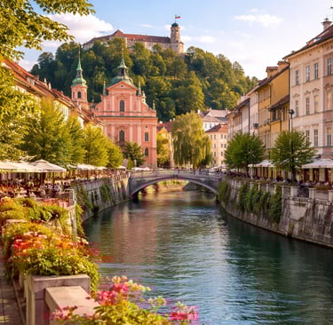 AI-generated view of Ljubljana’s historic center