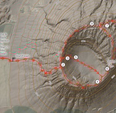 12k Spitfire Ultra trail challenge course map, caltopo, Menan Idhao, Spring Trail race UNITED STATES