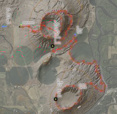 30k Spitfire Ultra Course map, April trail race Menan Idaho,