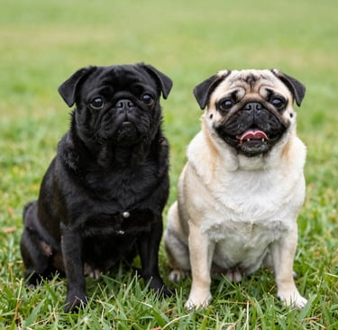 fawn pug on green grass field during daytime