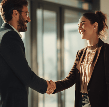 attorney investing time in greeting client