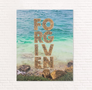 Christian mixed media 16x20 ocean canvas