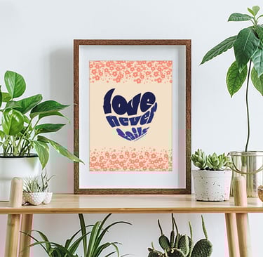 love never fails heart downloadable print 