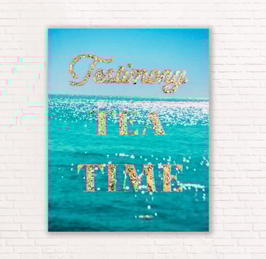 Christian mixed media 16x20 ocean canvas