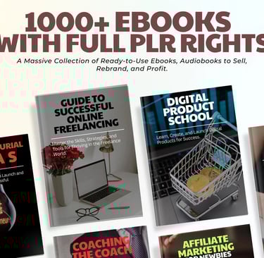 Bundle di eBook digitali su marketing, business e crescita personale, disponibili per il download 