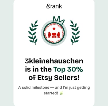 3kleinehauschen is in the top 30 of etsy sellers