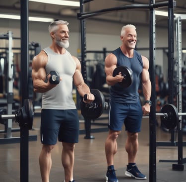 group of women exercise using dumbbells