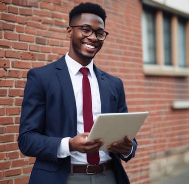 A narrow urban street is lined with brick buildings, one of which has a sign reading 'London Metropolitan University'. The street features parked bicycles, a few pedestrians, and a tree casting shadows across the road. The sky is clear and blue.