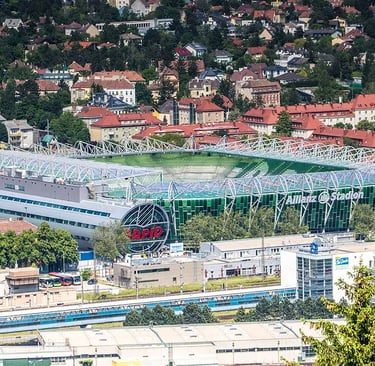 Allianz-Stadion in Wien-Hütteldorf – Heimstadion des SK Rapid Wien