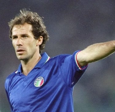 Franco Baresi im Trikot der italienischen Nationalmannschaft.