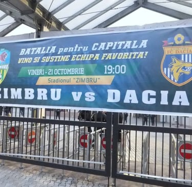 Zimbru-Stadion in Chișinău mit grünen Tribünen und kompakter Fußballatmosphäre beim FK Zimbru Chișinău