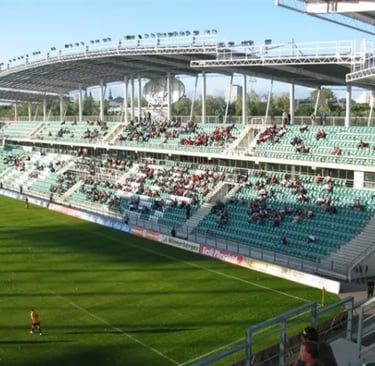 Fans von FC Flora Tallinn in grün-weißen Farben