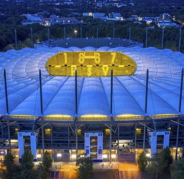 Flutlichtspiel im Volksparkstadion – Heimstadion des Hamburger SV