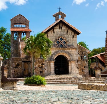 Altos de Chavón in La Romana with St. Stanislaus Church, Dominican Republic cultural village