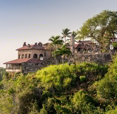 Altos de Chavón stone buildings on a cliffside in La Romana, Dominican Republic cultural village