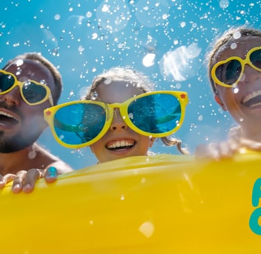 family in waterpark in punta cana
