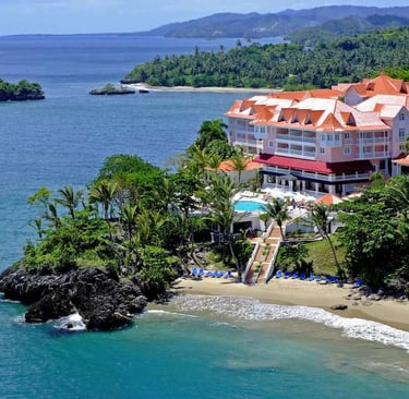 Bahia Principe Grand Samana cliffside resort and private beach, Dominican Republic.