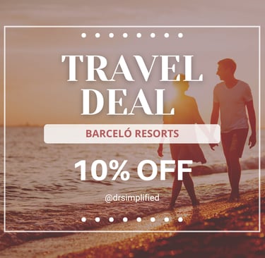 travel deal with 10 porcent off for barcelo resorts