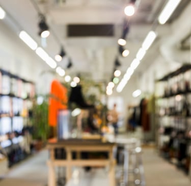 blurred interior of a fashion shop